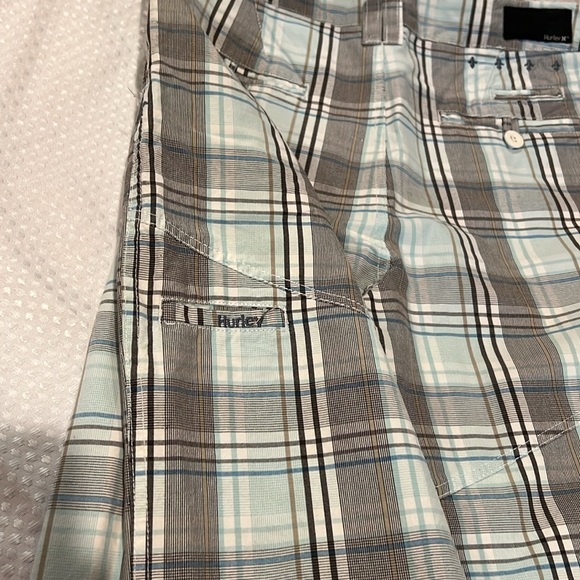 HURLEY PLAID SHORTS 100% COTTON 31 - Picture 6 of 7